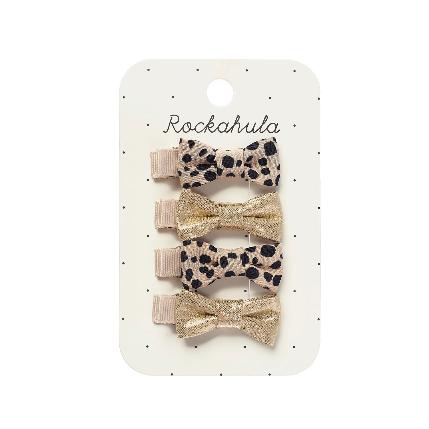 Leopard Shimmer Mini Bow Clip Set